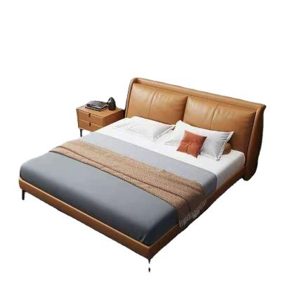 China China Tufted Knock Down Upholstery Bed Factory Bed Room Furniture Brown King Size Bed for sale