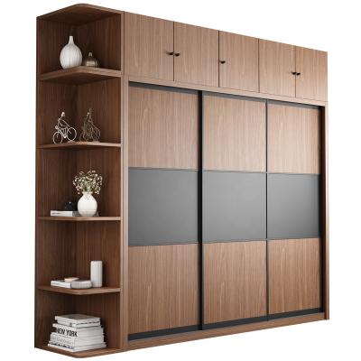 China Modern sliding door 3 door furniture fitted sliding door closet bedroom wardrobes for sale