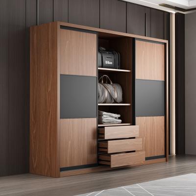 China American Sliding Door 3 Door MDF Furniture Closet Wardrobe Closed Fitted Wardrobes With Mirror Sliding Doors for sale