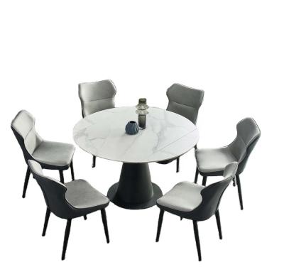 China Popular High Quality Italian Extendable Dining Room Furniture Luxury Modern Dining Table Set for sale