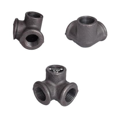 China Pipe Lines Connect 0.5 Inch Gray Three Way, Malleable Iron Pipe Fittings for sale