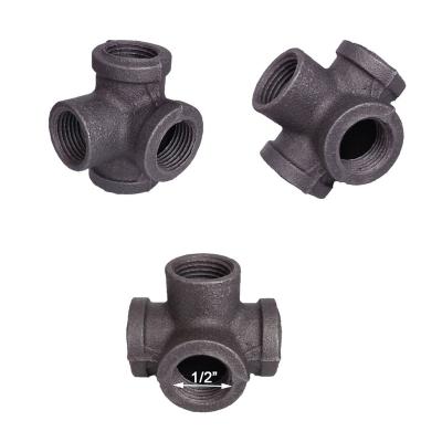 China Pipe Lines Connect Gray 4-Way, 0.5 Inch Malleable Iron Pipe Fittings for sale