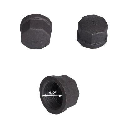 China Pipe lines connect 0.5 inch Gray Cap, malleable iron pipe fittings for sale