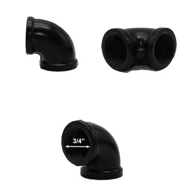 China 3/4 Inch Black Elbow Fittings, Malleable Iron Pipe Fittings for sale