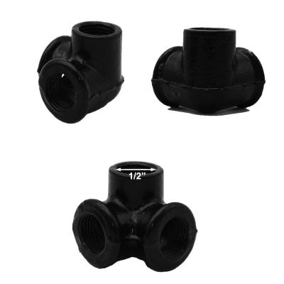 China Pipe Lines Connect 0.5 Inch Black Three Way, Malleable Iron Pipe Fittings for sale