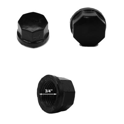 China Pipe Lines Connect 0.75 Inch Black Cap , Malleable Iron Pipe Fittings for sale