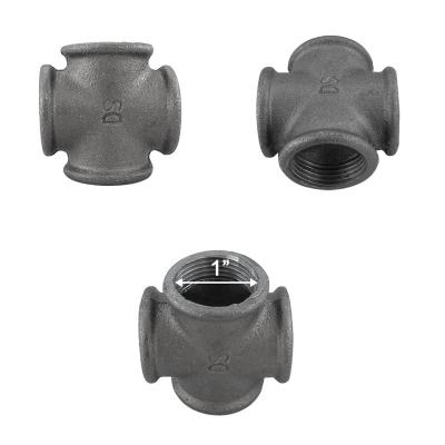 China Pipe lines connect 1 inch Gray Cross, malleable iron pipe fittings for sale