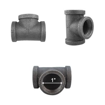 China Pipe lines connect 1 inch Gray Tee, malleable iron pipe fittings for sale