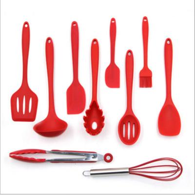 China QIAN SUSTAINABLE HU 10pcs Silicone Non-Stick Food Grade Silicone Gel Cookware Set 100% Cooking Tool Kit LFGB Certificate for sale