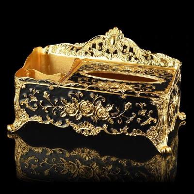 China European Multifunctional Creative Metal Remote Control Box Creative QIAN HU Vintage Tissue Extraction Paper Box TV Home Decor for sale