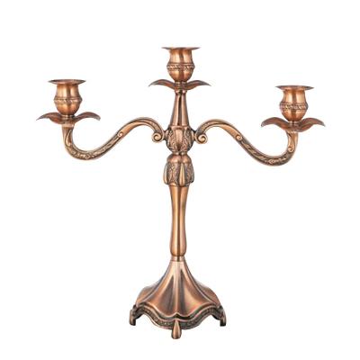 China QIAN HU Nordic Luxury Romantic Home Dinner Candlestick Wedding Decoration Tall Elegant Brass Candle Holders for sale