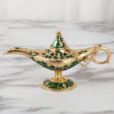 China India Home Decoration Metal Enamel Aladdin Magic Genie Lamp For Zinc Alloy Living Room for sale