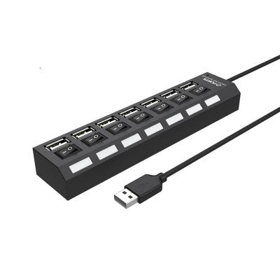 China Popular High Speed ​​Individual Power Switch And LED Light USB Hub Driver 2.0 Port 7 16.5*3.5*2.5cm for sale