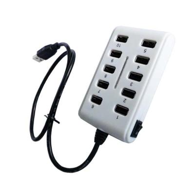 China plug& Game Industrial Grade 10 USB Port HUB USB2.0 Adapter For Industrial Class Production for sale