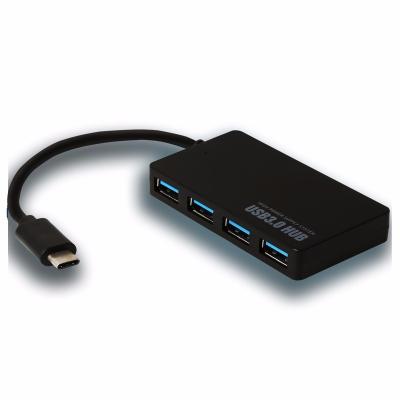 China Wholesale Black Super Slim Reversible ABS Type 3.1 C To USB 4ports 3.0 Hub for sale