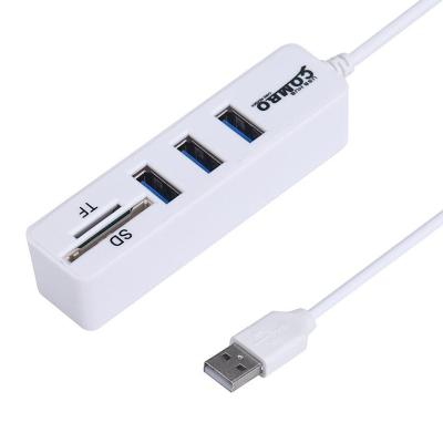 China ABS Drop Shipping 3Ports +TF/SD Splitter Card Reader With USB 2.0 Long Combo Long Shipping Usb2.0 for sale