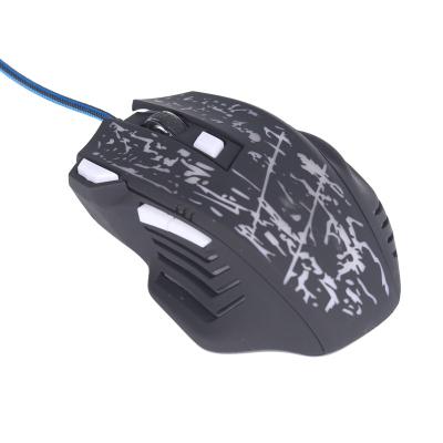 China Hot Selling USB Gaming Mouse 7D Lamp Wired Nylon-braided Cable Breathing Mouse Gaming Mouse for sale