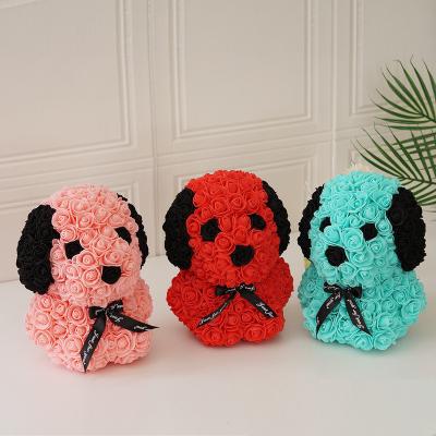 China Wholesale Artificial Foam Rose Dog Children's Toy Christmas Birthday Gift Immortal Flower Pug Bulk for sale