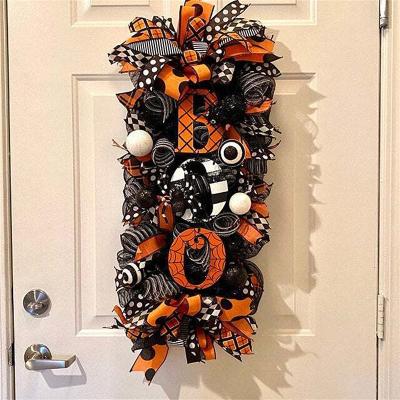 China Hot Sale Amazon Decorations Halloween Garland Door Hanging Ghost Festival Pumpkin Garland Spooky Garden Decoration for sale