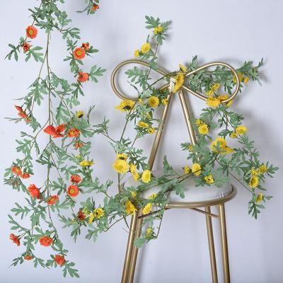 China Wedding Small Daisy Flower Vine Artificial Sunflower /Home Decoration Rattan Vine Garden Wedding Decorative Green Plants Hanging for sale