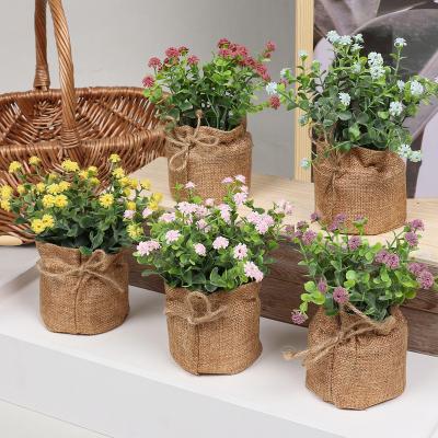 China Wedding Artificial Bonsai Plant Mini Gypsophila Fake Flower Sack /Home Decoration Office Potted Simulation Gift Home Plant From Amazon for sale