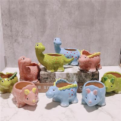 China Hot Sale Cute Animal Amazon Decoration Flower Pot Dinosaur Cartoon Cartoon Flower Pot Succulent Container Small for sale