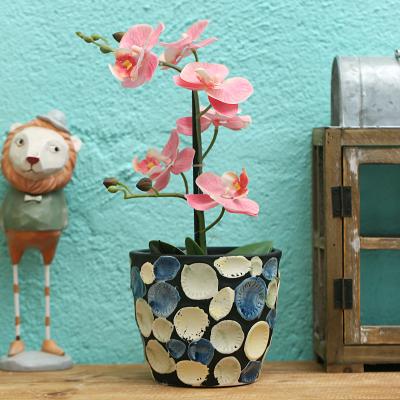 China American Retro Small Ceramic Container Green Plant Flower Cartoon Orchid Wholesale Succulent Flower Pot for sale