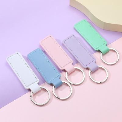 China Wedding Small Gift Metal Minimalist Creative Leather Simple Pendant Car Key Chain Business /Home Decoration PU Chain Accessories for sale