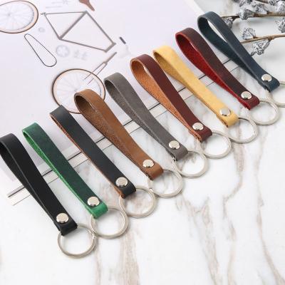 China Wedding Car Leather Cowhide Decoration /Home Retro DIY Key Chain High Quality Horseshoe Buckle Cowhide Key Chain For Women Men for sale