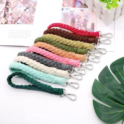 China Wedding /Home Decoration 2022 Hot Sale Nordic Style Handwoven Woven Key Chain Cotton Hanging Rope Bracelet /Home Decoration New for sale