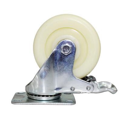 China Other 4 Inch Durable Middle Plate PP Casters With Brake for sale