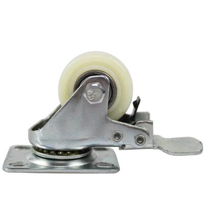 China Other Durable 1.5 Inch Medium Plate PP Casters With Brake for sale