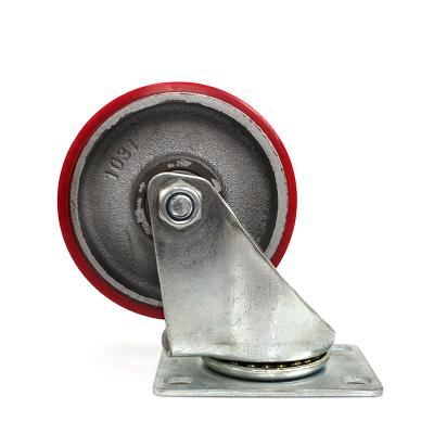 China PIVOT 4 Inch Medium Duty Swivel Plate Iron Core TPU Casters for sale