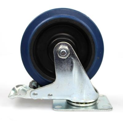 China Other 5 Inch Medium Plate Elastic Casters With Brake for sale