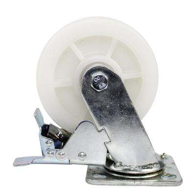 China swivel & Durable 6 Inch Rigid Heavy Duty Plate PP Casters With Brake for sale