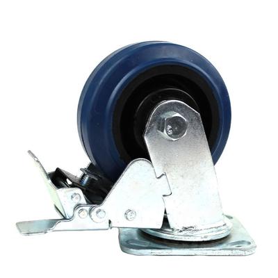 China Other 4 Inch Flat Plate Heavy Duty Elastic Casters With Brake for sale