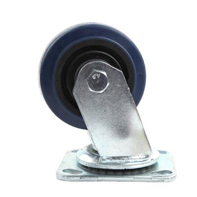 China PIVOT 4 Inch Flat Plate Heavy Duty Swivel Elastic Casters for sale