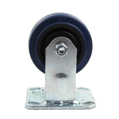 China 4 Inch Heavy Duty Rigid Elastic Flat Plate Casters for sale