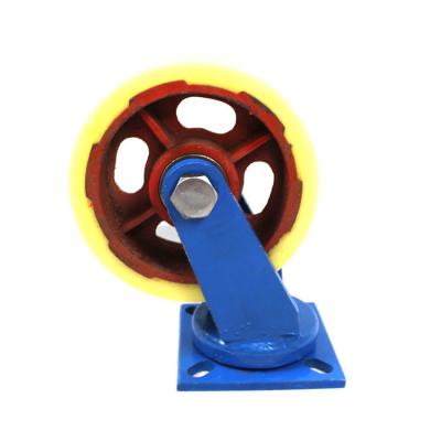 China PIVOT 8 Inch Nylon Swivel Overweight Iron Flat Plate Casters for sale