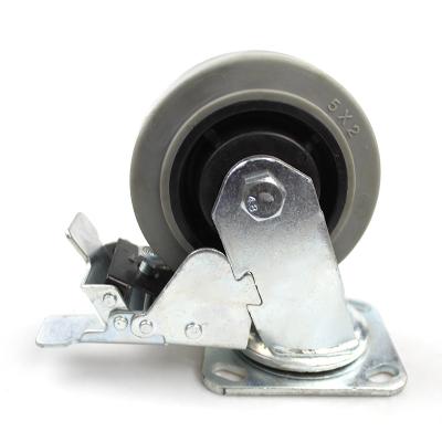 China Another 5 Inch Heavy Duty Plate Anti-Static Casters With Brake for sale