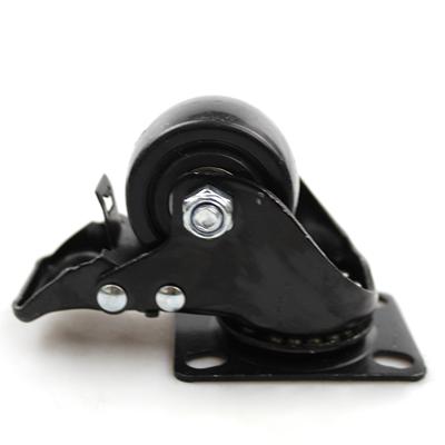 China swivel & 2 Inch Rigid Heavy Duty Plate Low Unit Weight Center Casters With Brake for sale