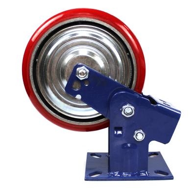 China 8 Inch Heavy Duty Rigid Spring Casters for sale