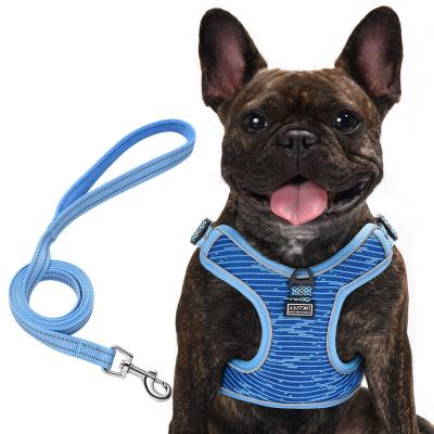 China Wholesale custom reflective breathable products standard size pet harness and leash custom to increase walking for sale