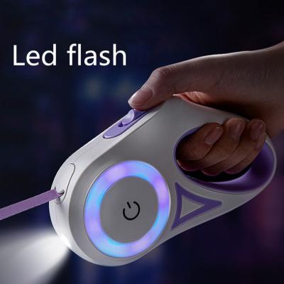 China New Style Stocked Custom Wholesale Led Retractable Pet Leash For Large Dog, Pet Leashes With Flashlight for sale