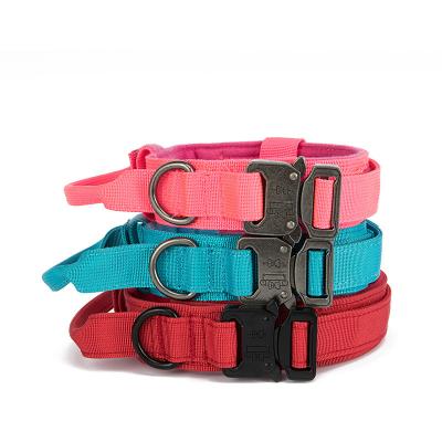 China Custom Luxury Personalized Dog Collar OEM Logo Adjustable Blank Nylon Vegan Leather, Training Collar For Dog for sale