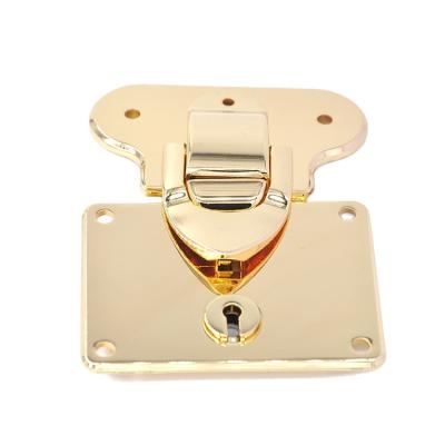 China Furniture In Storage Bronze Trunk Lock Handbag Running Brass Lock Fit Lockable Twist Clutch Hardware for sale