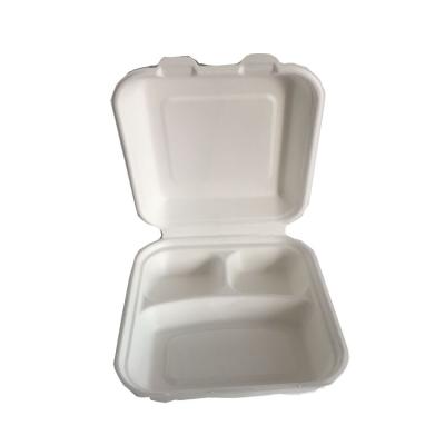 China Composatable Biodegradable Paper Box Sugarcane Bagasse Food Container for sale