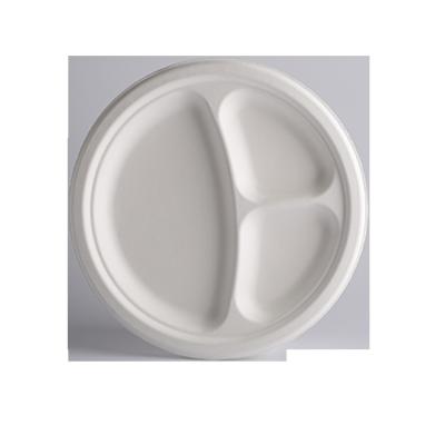 China Disposable Biodegradable Sugar Cane Dishes And Disposable Disposable Bagasse Dish Compartment Dish for sale