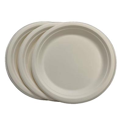 China Disposable Sugarcane Dish Sets Disposable Dish Restaurant Biodegradable Round Tableware for sale