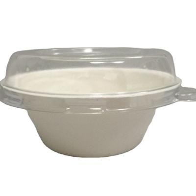 China Disposable Sugarcane Bagasse Bowls With Lid Biodegradable PET Dough Bowl for sale